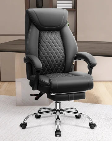 Office Chair, Executive Leather Chair Adjustable High Back, Lumbar Support, Big and Tall Office