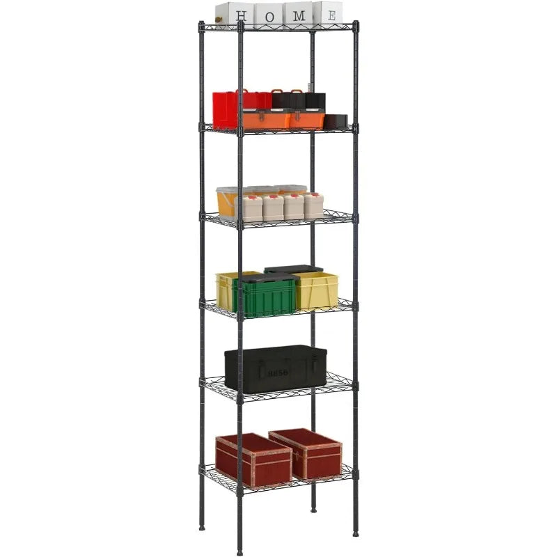 Storage Shelves 2100Lbs Capacity, 6-Shelf on Casters 48" L×18" W×72" H Commercial Wire Shelving Unit