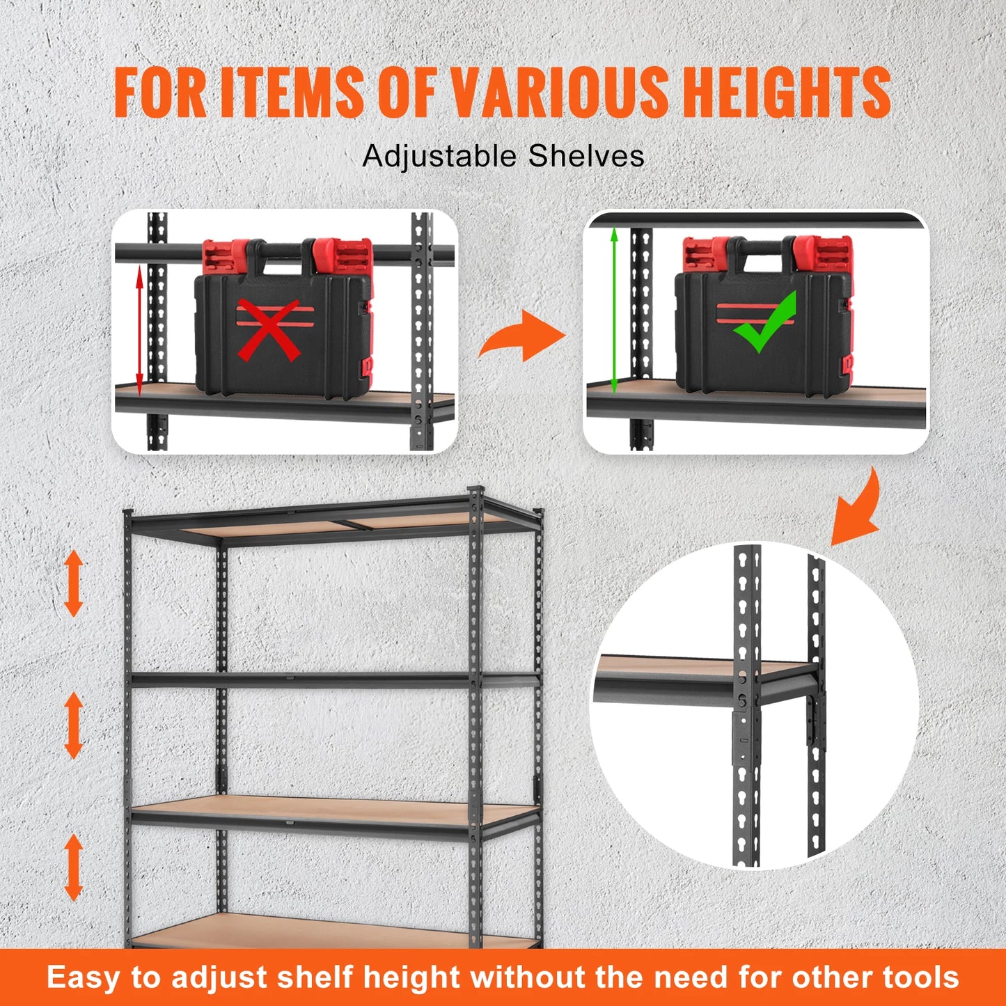 SucceBuy 5 Layers Standing Storage Shelving Unit Heavy Duty Organizer Metal Rack