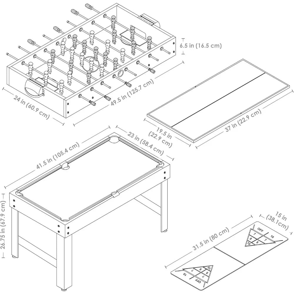 10-in-1 Game Table - Combination Multi-Game Table with Billiards, Push Hockey, Foosball