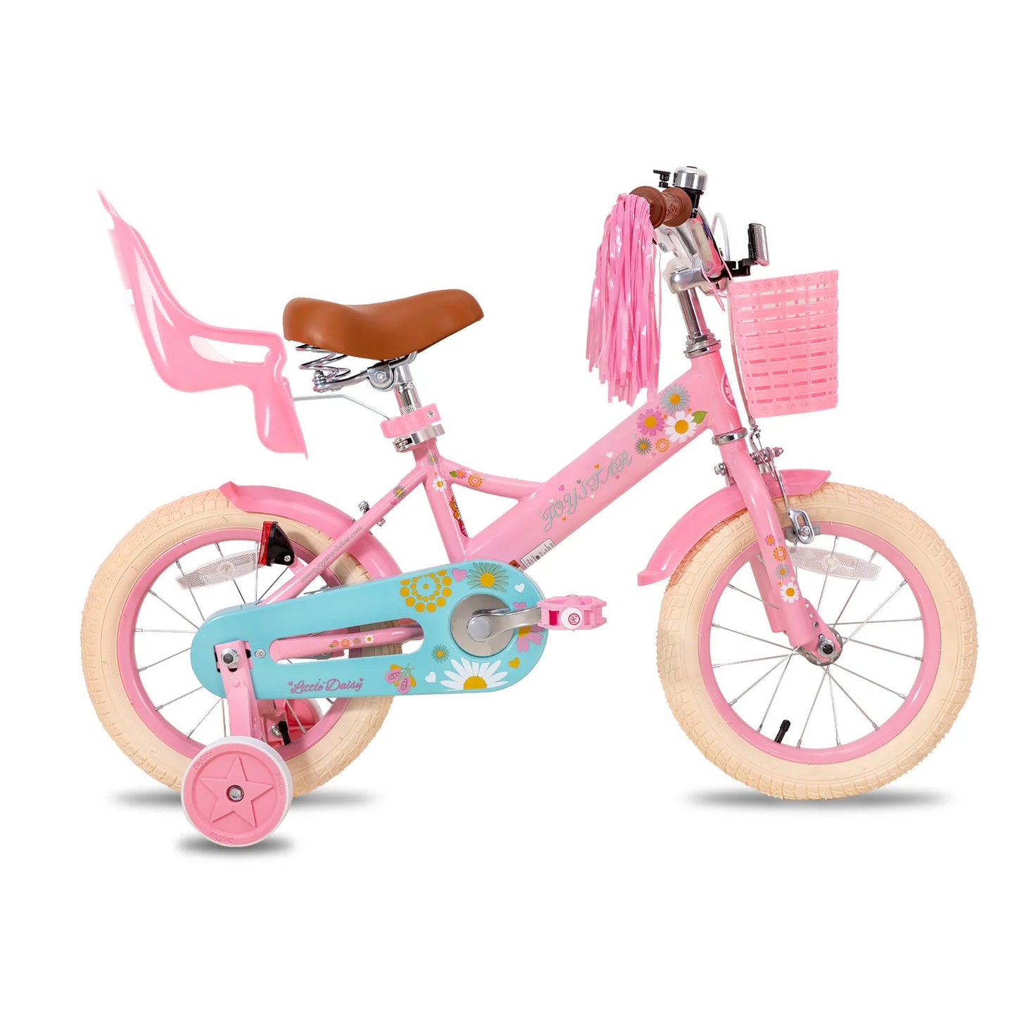 JOYSTAR Kids Bike 2-7 Years, 12 14 16" Girls Bike w/Doll seat, Boys Bike w/ Flag & Plate