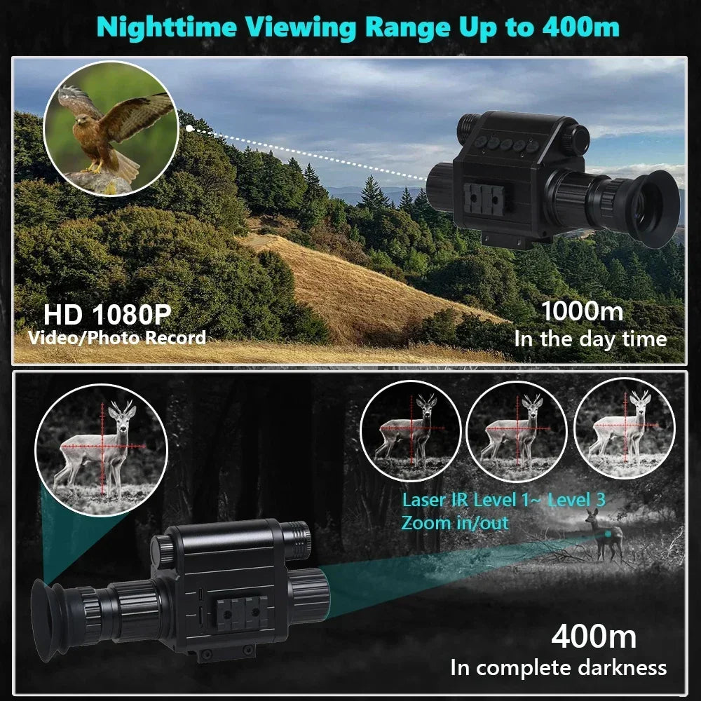 Digital Night Vision Riflescope 940nm IR Scope Sight Monocular 5X Zoom HD 1080P Video Photo 300m