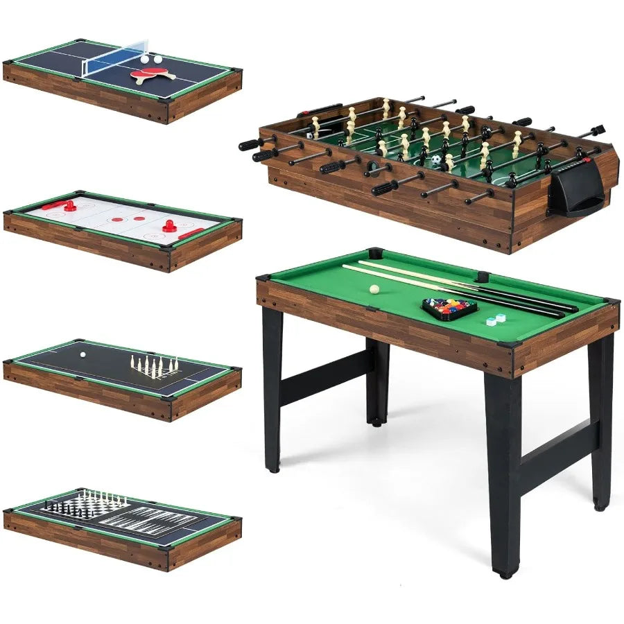 Multi Game Table 10 in 1 Combo Game Table with Foosball Hockey Pool Ping Pong Shuffleboard Bowling