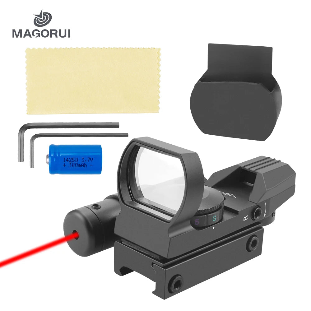 Magorui Green Red Dot Reflex Laser Sight Scope 4 Styles Display Holographic Illuminated 20mm