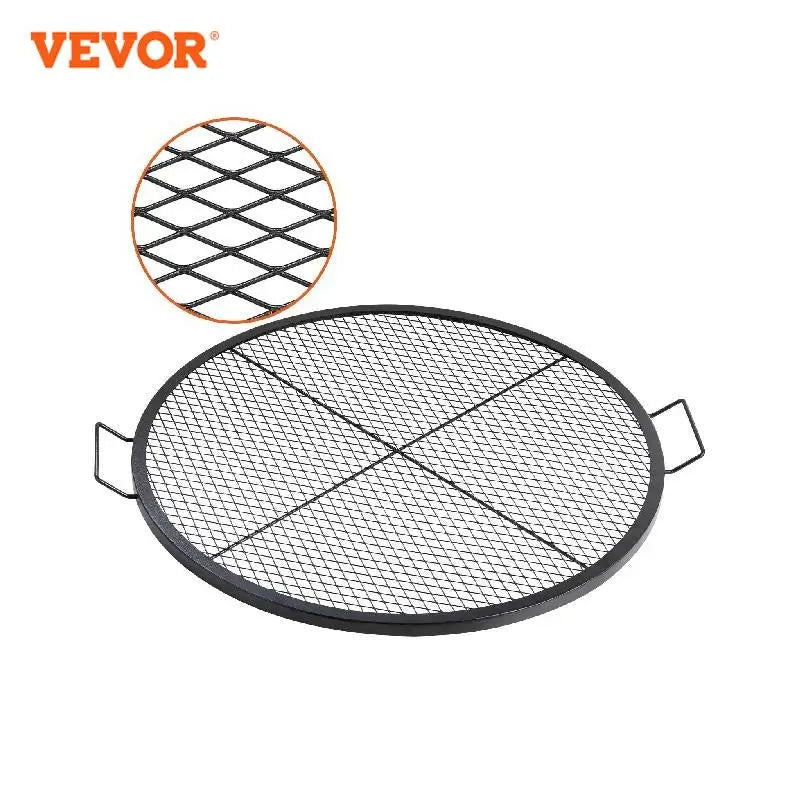 VEVOR X-Marks Fire Pit Grill Grate Round Cooking Grate Heavy Duty Steel Campfire BBQ Grill Grid