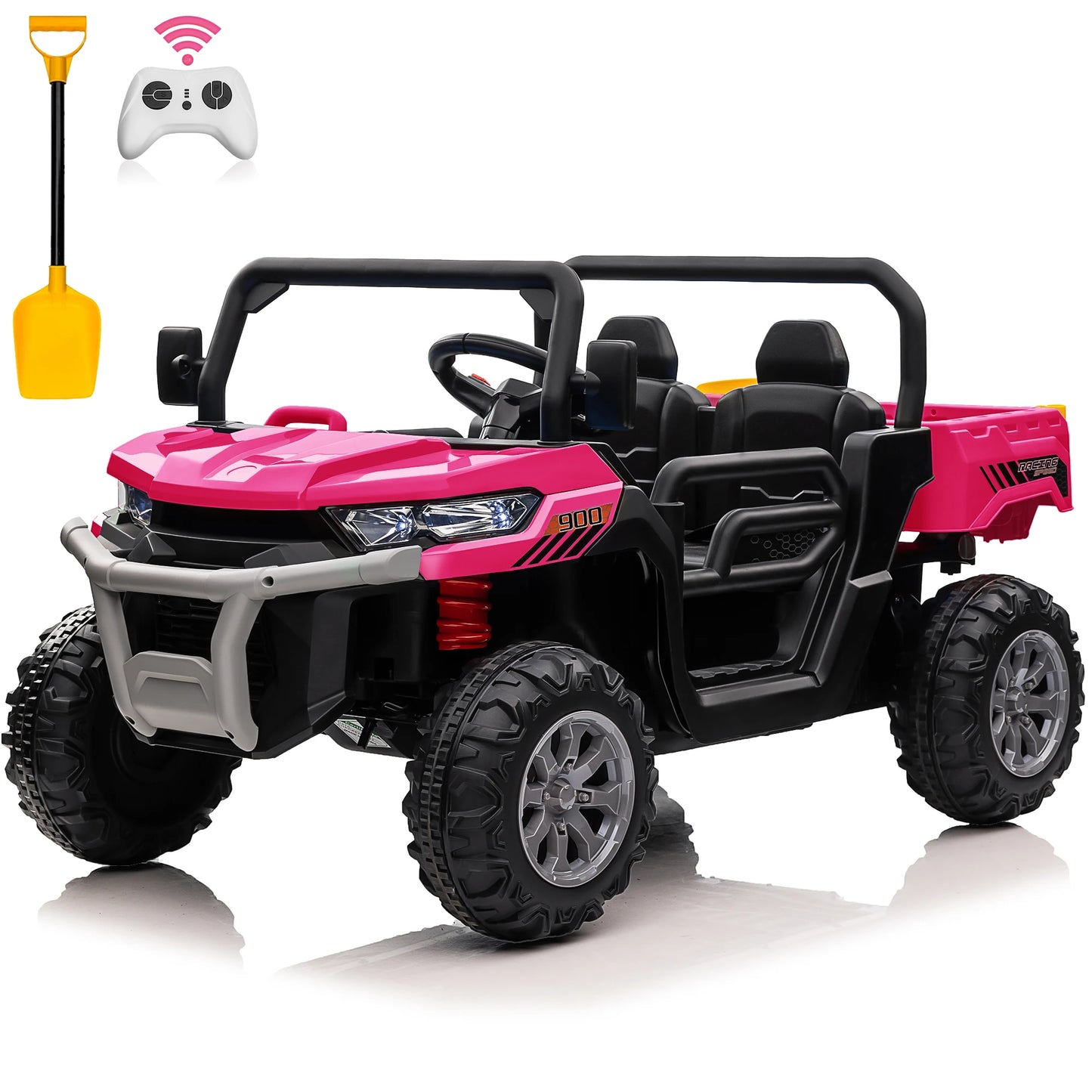24V Ride on Dump Truck, 2 Seater Kids UTV Electric Car w/2.4G Remote Control, 4 Wheeler, Bluetooth