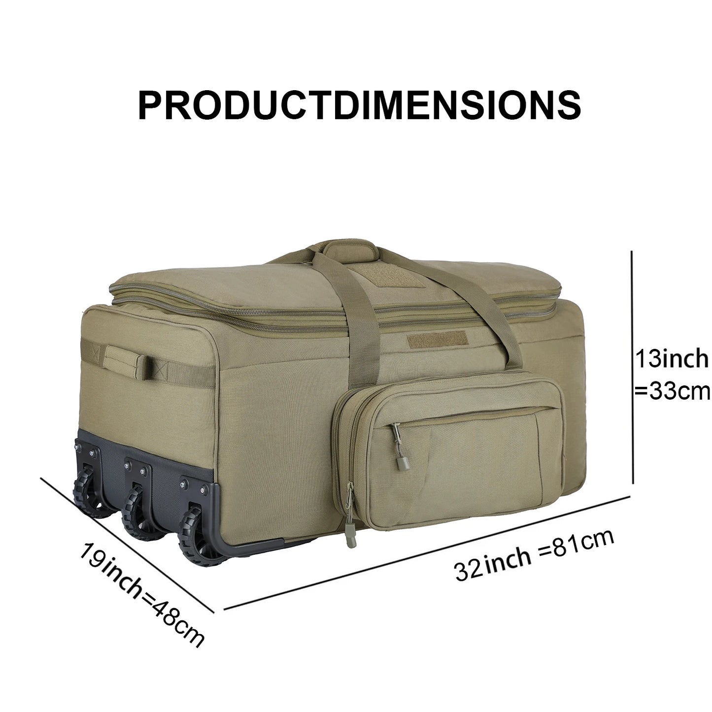 LQARMY 124L Outdoor Camping Travel Bag Large Trolley Case Waterproof Nylon Practical Travel Handbag