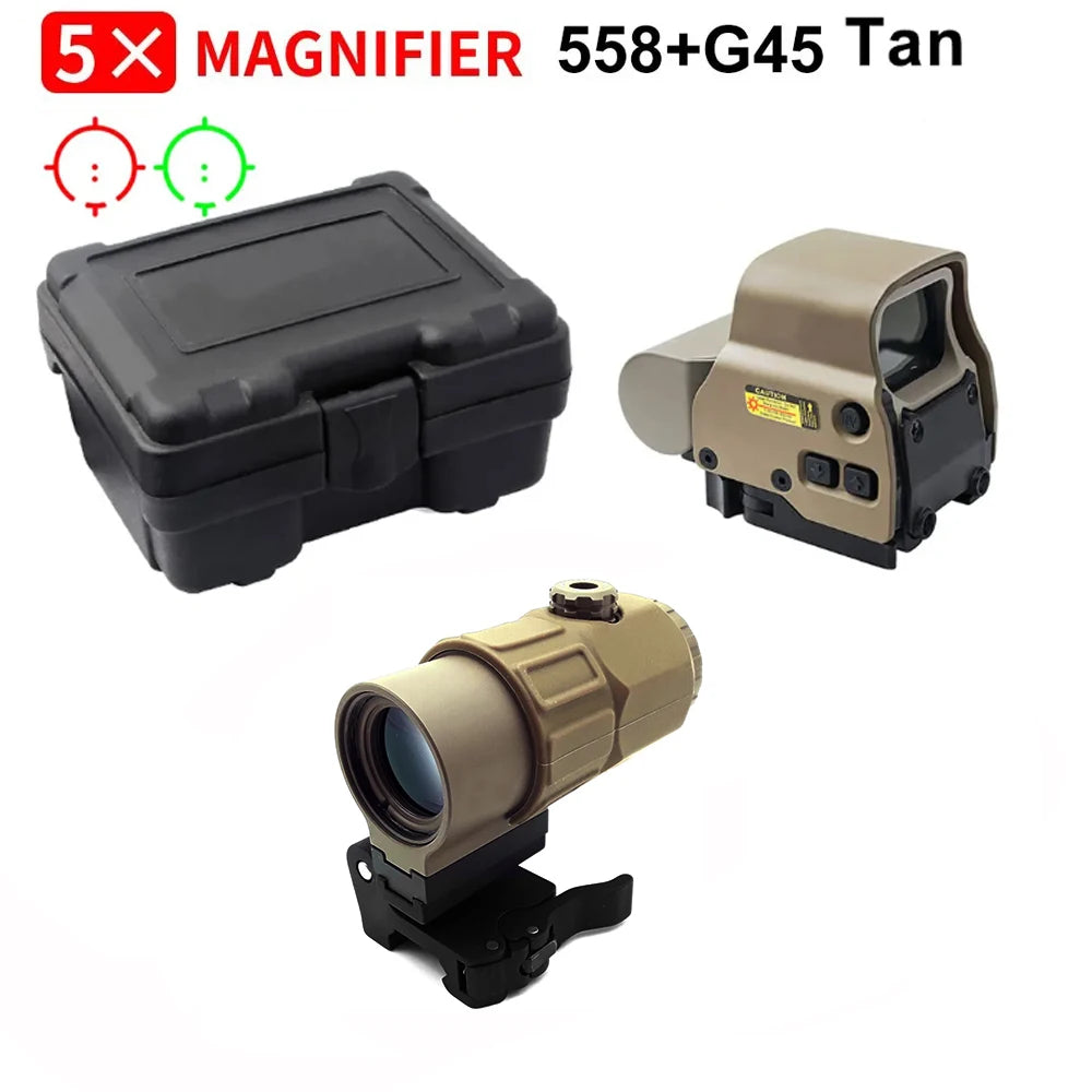 558+G43 Holographic Collimator Sight 558+G33/G45 Red Dot Optic Sight Tactical Hunting Gear W/20mm