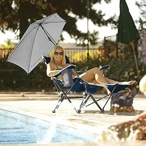 Beach Chair with UPF 50+ Adjustable Umbrella Camping Chairs Folding Chair  Fishing Chair