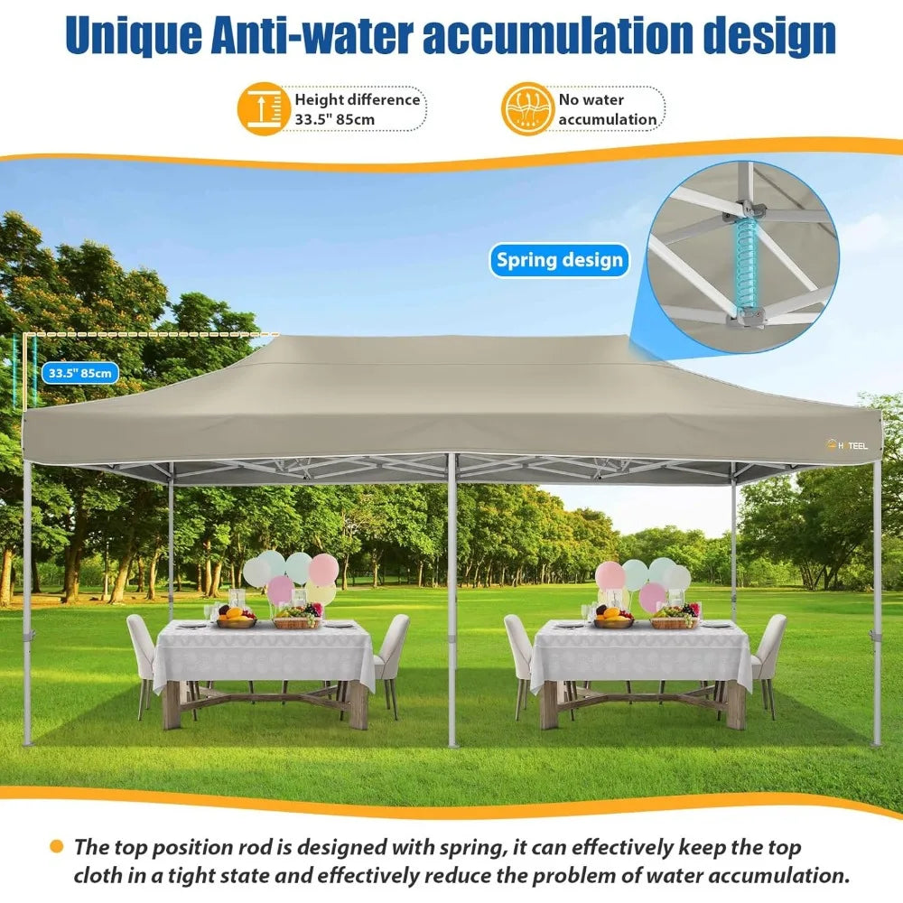 HOTEEL 10x20 Pop up Canopy Tent, Heavy Duty Easy Setup Tent Without Sidewalls