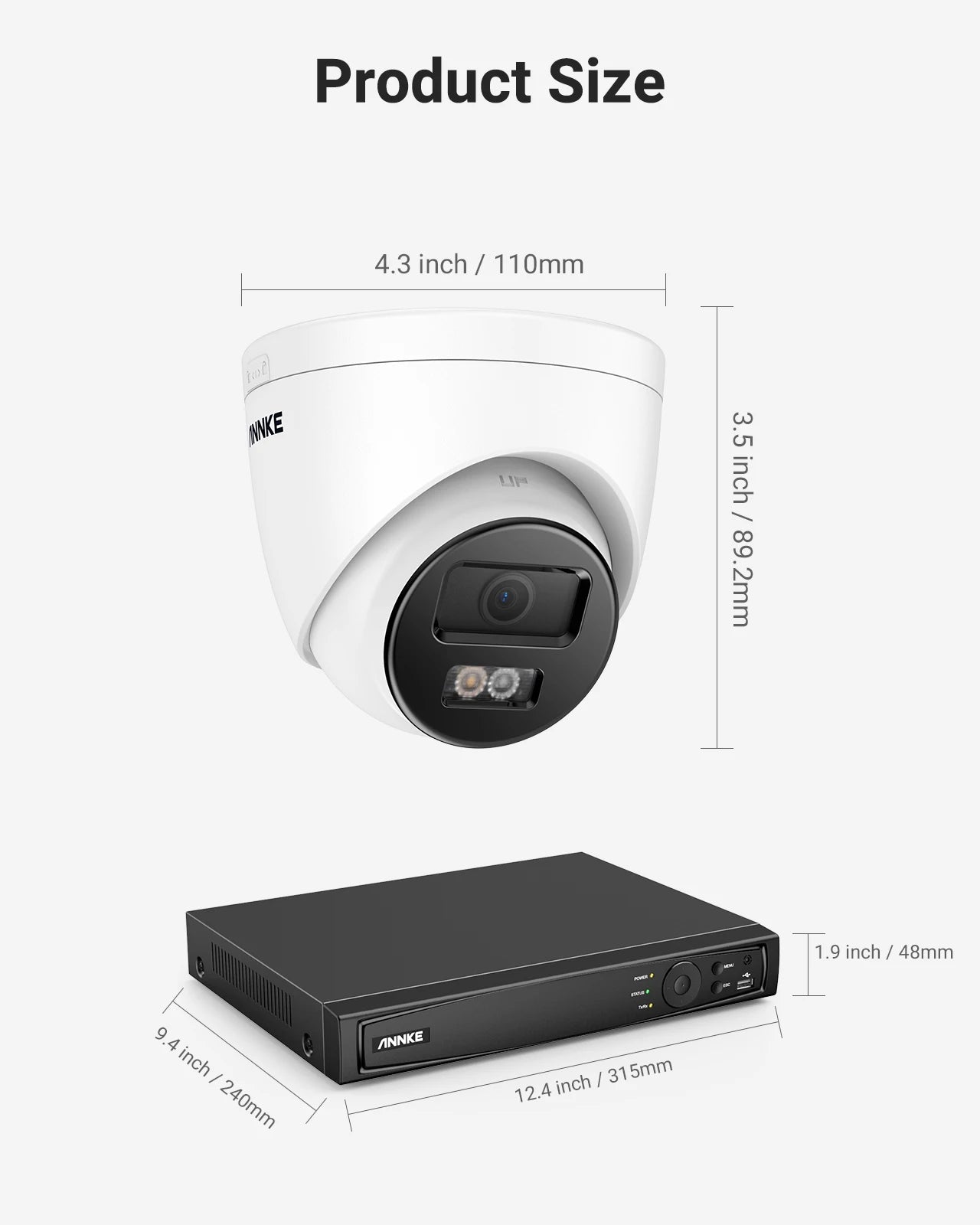 ANNKE Smart Dual-Light HD POE Video Security System 16CH 4K 8MP NVR H.265+ W/ 12X 12MP Weatherproof