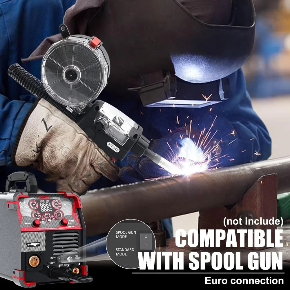 AWT 200 Amp 8 in 1 Gas MIG/Gasless Flux Core MIG/Stick/Lift TIG/Spot Welding/Spool Gun/Aluminum