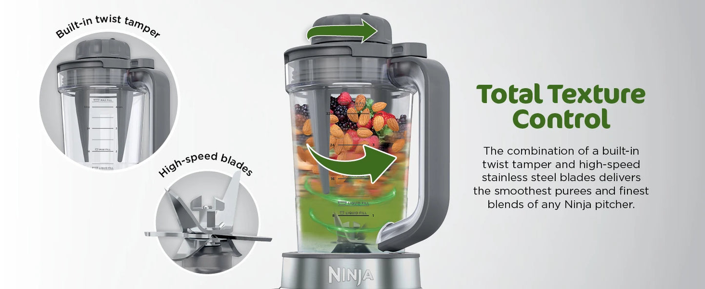 Ninja SS151 TWISTi Blender DUO, High-Speed 1600 WP Smoothie Maker & Nutrient Extractor* 5 Functions