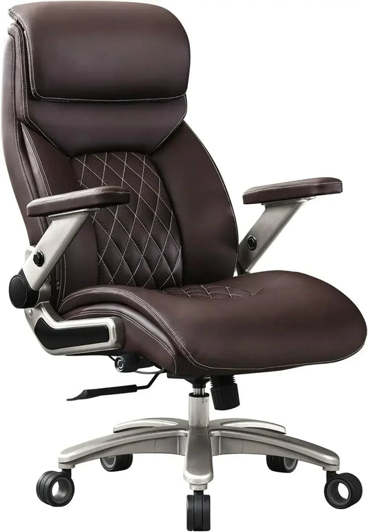 Big and Tall Office Chair, Executive , Adjustable Lumbar Support 3'' Double Space Wheel, Heavy Duty