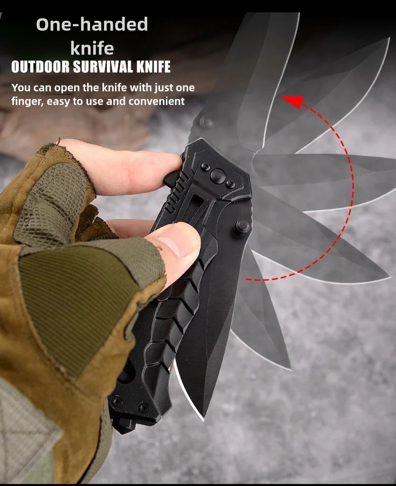 Multi functional outdoor camping knife with safety lock, foldable blade/sharp pocket tactical knife