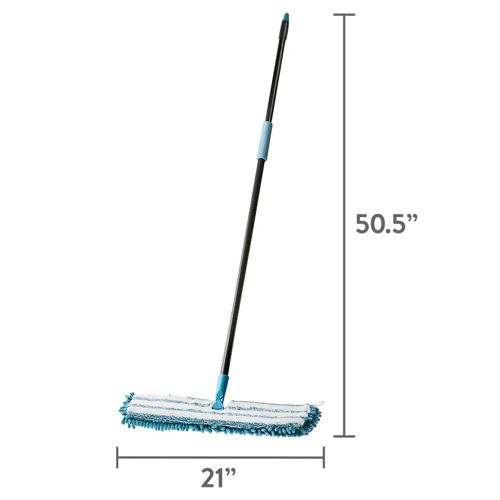 Microfiber Flip Dust Mop Extra Absorbent Dry Wet Mop Cushion Grip Handle Machine Washable