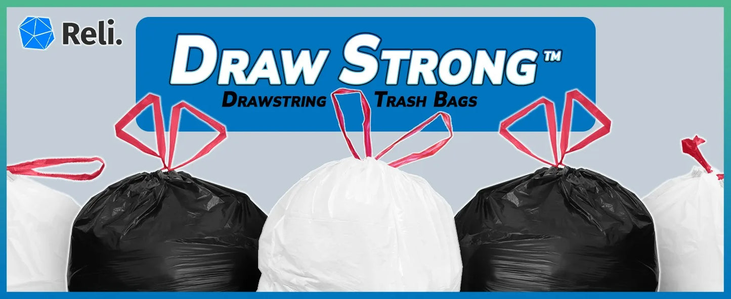 Tall Kitchen Drawstring Trash Bags 13 Gallon 500 Count Bulk White 13 Gallon