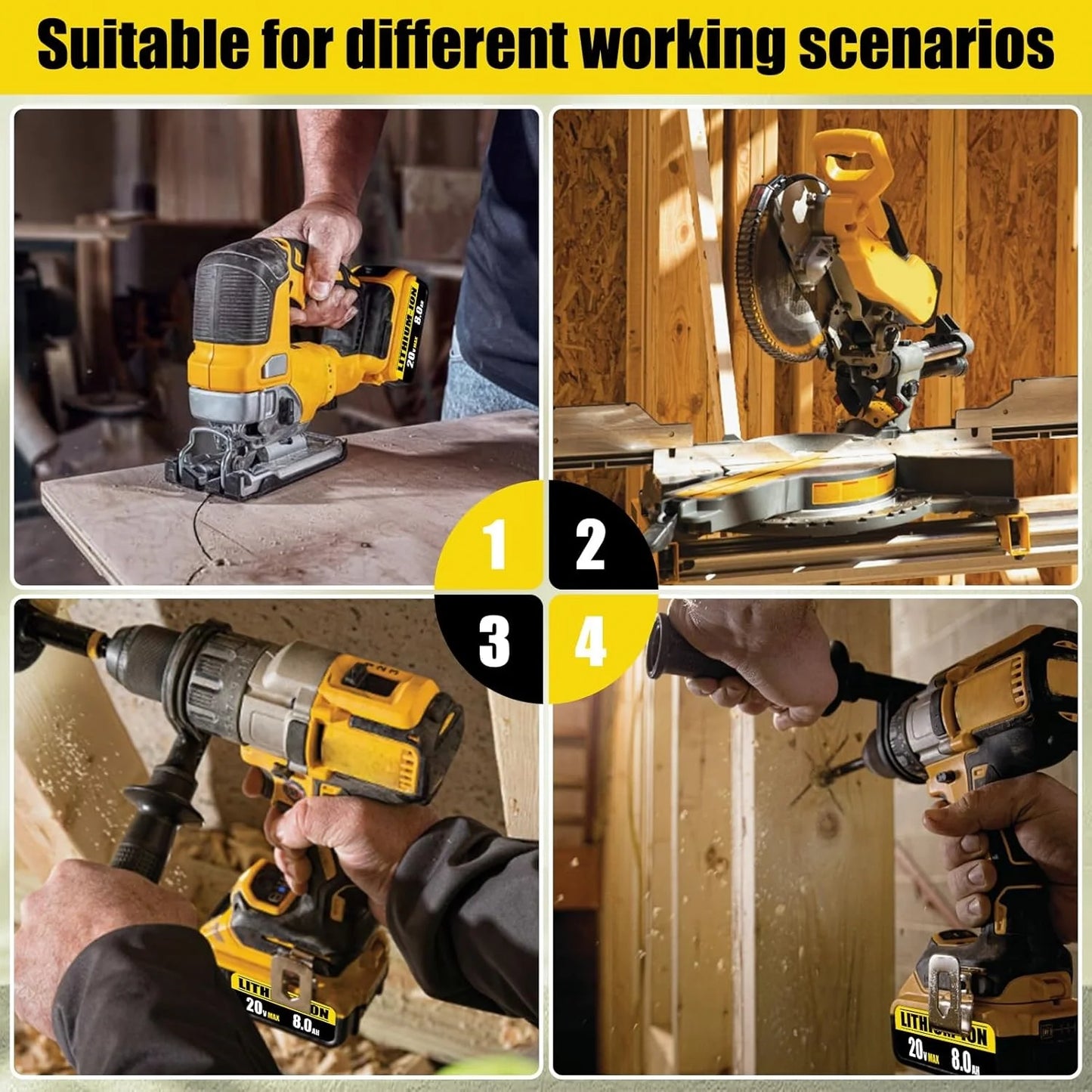 Dewalt 20V 8.4Ah Battery DCB205/18650 Lithium Battery Power Battery DCB206-2 DCB205-2 DCB205