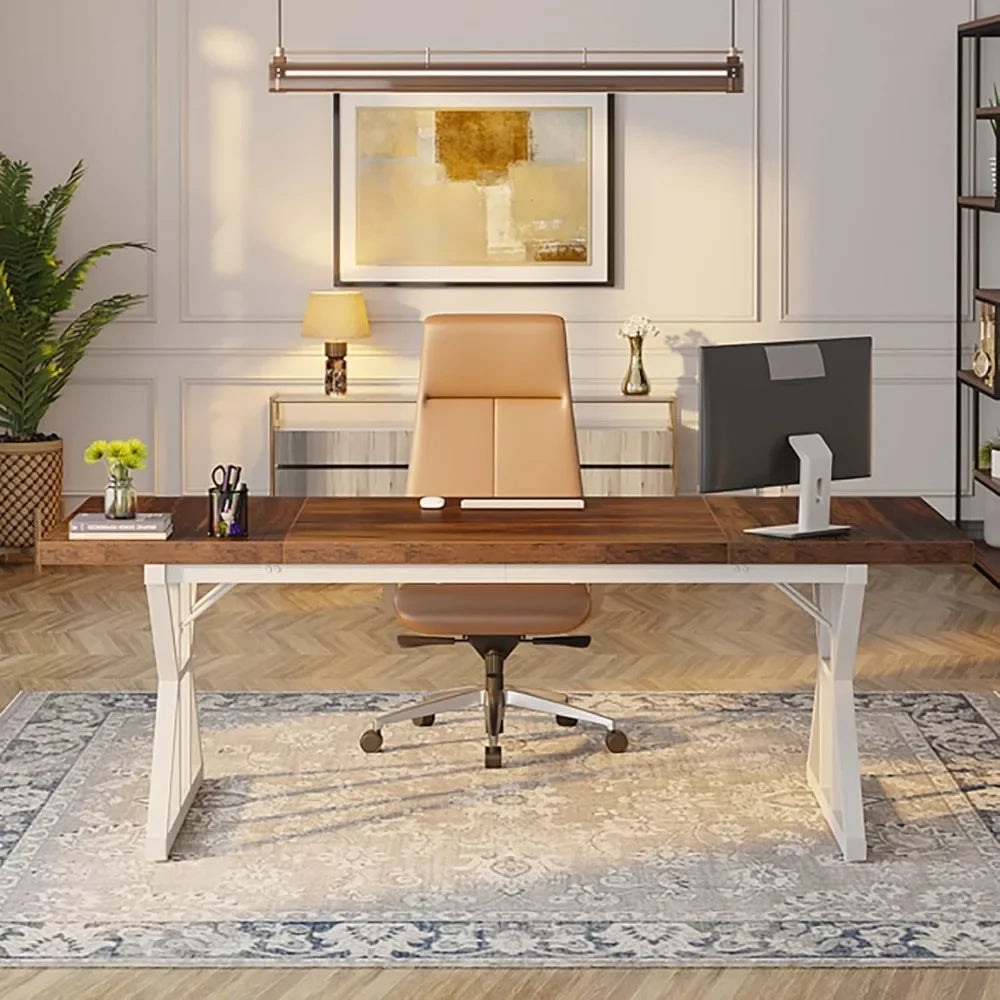 70.8" Executive Desk, Large Computer Office Desk/ Workstation, Modern Style 5 Models