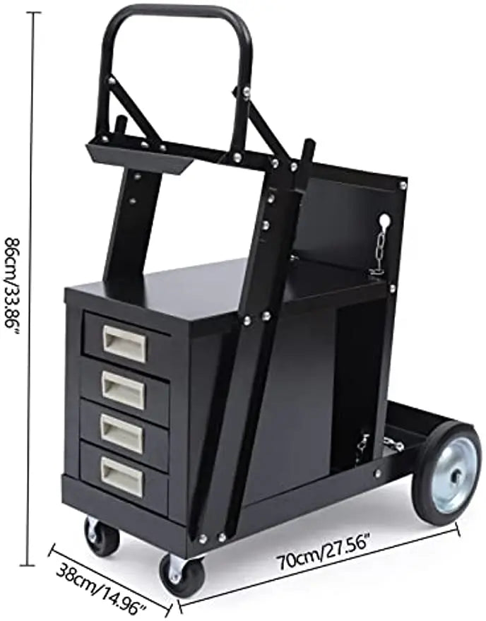 Welding Cabinet Cart with 4-Drawer for MIG TIG ARC Plasma Cutter Tank Storage