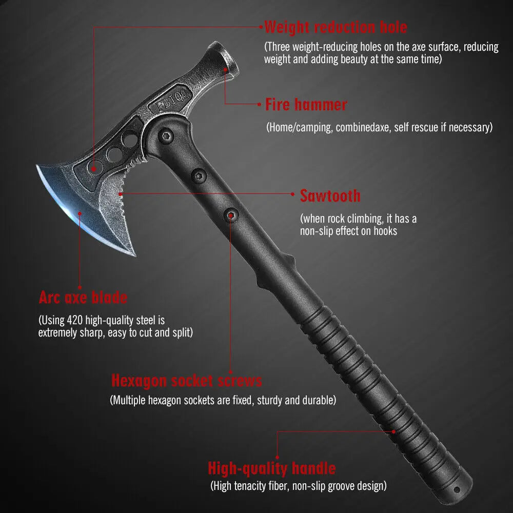 2 in 1 Tactical Axe Tomahawk Army Outdoor Hunting Camping Survival Machete Axes Hatchet Tomahawk