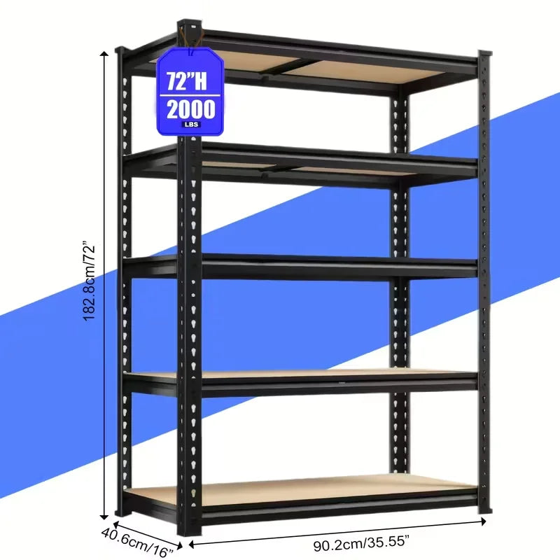 Nnovaroom  72" Adjustable Metal Double Layer Column Shelving, Commercial Grade Utility Rack