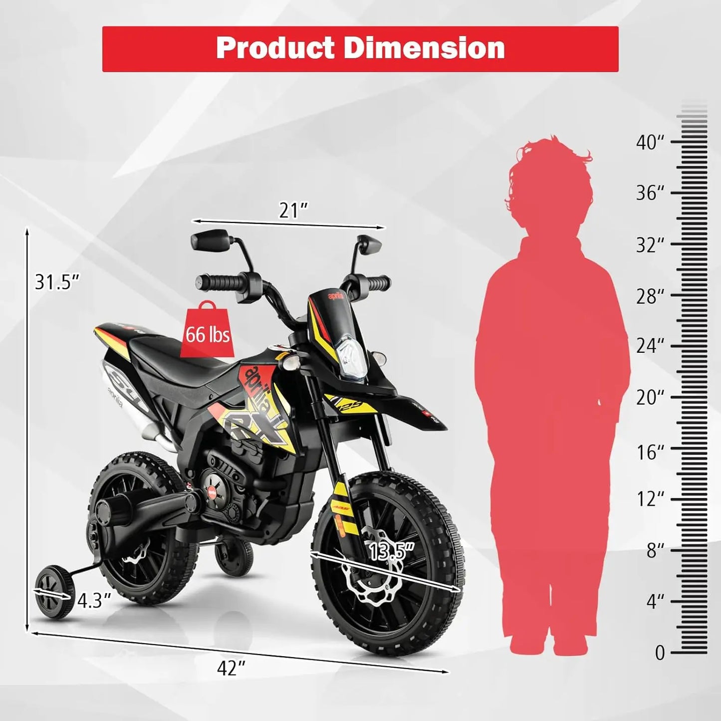 12V Electric Kid Dirt Bike for Boys, Battery Powered Motorcycle for Kids, Off Road Motorbike