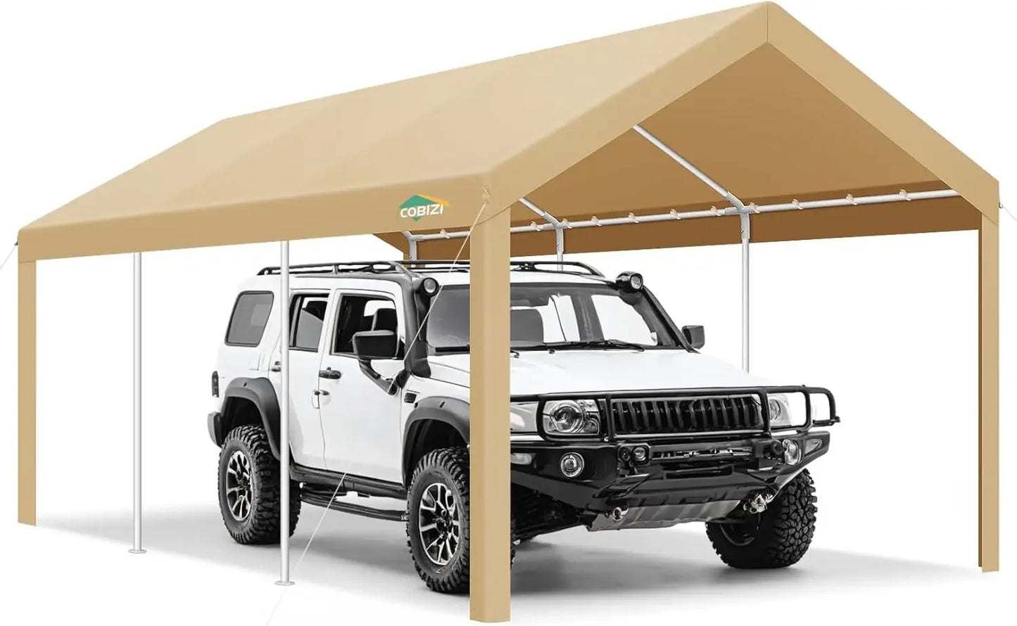 NEW-Carport Canopy 12x20 Heavy Duty Portable Garage w/Removable Sidewalls & Doors, Galvanized Frame