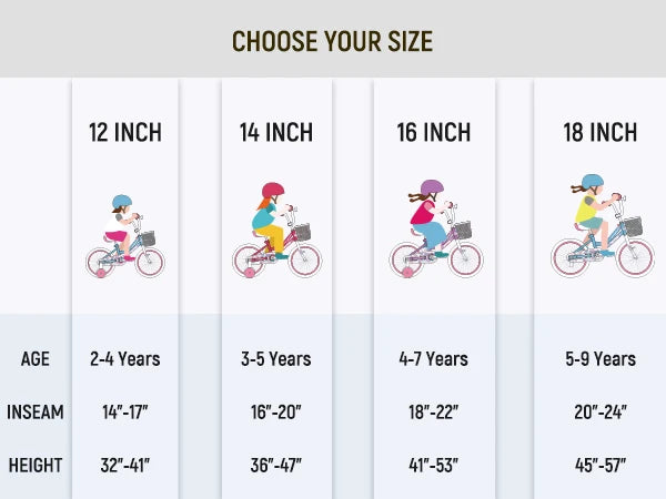 US warehouse Colorful Girls Bike with Basket & Training Wheels 12 14 16 18 Inch Kids Bike Foot Brake