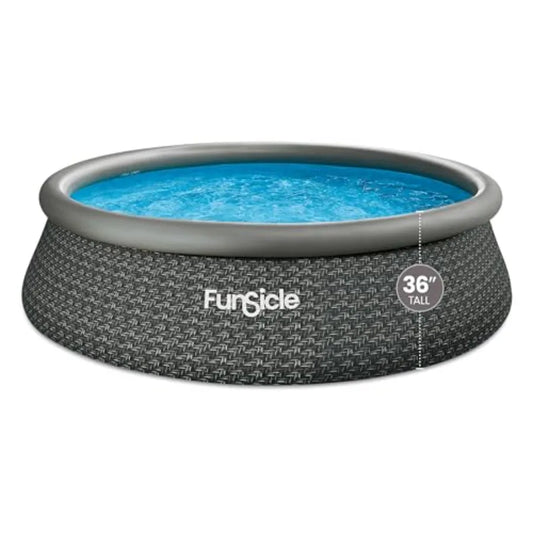 FUNSIDE Above ground swimming pool, PVC material, blue color, quick inflatable setup