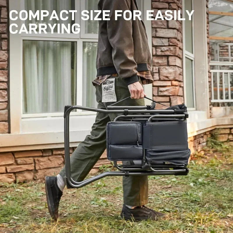 30.7" Seat Height Tall Folding Directors Chair High Foldable Bar Stool/Side Table Supports 350LBS