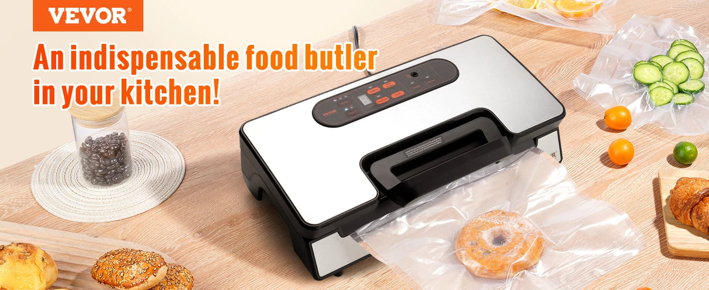 Food Vacuum Sealer 95Kpa 350W Powerful Dual Pump/Dual Sealing, Dry and Moist Food Sealing Machine