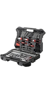 12-Piece Mechanics Tool Set and Socket Set, Professional, SAE/Metric