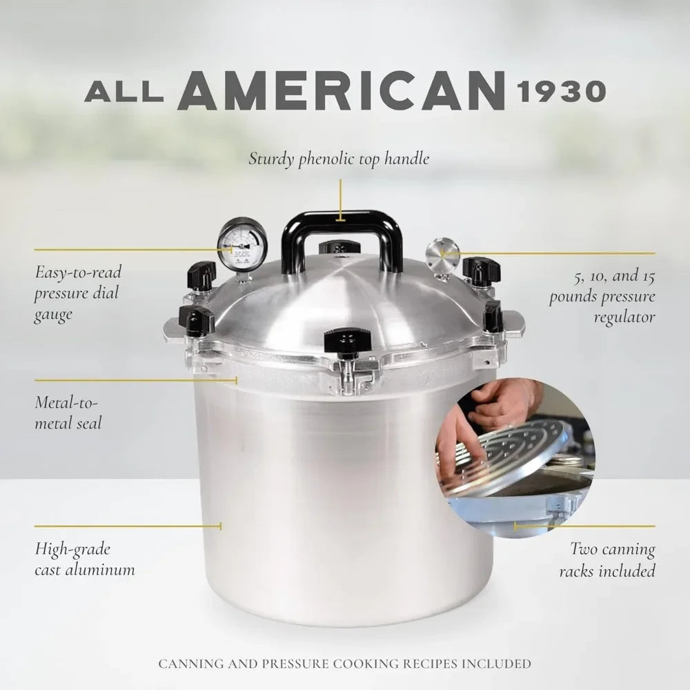 All American 1930 /921 Canner Pressure Cooker 21.5 qt Silver