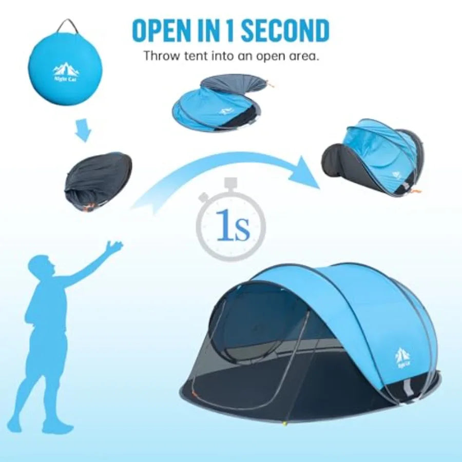 Pop-up Beach Tent: Large Sun Shade Shelter for 2-4 Persons Picnic Sport Activities