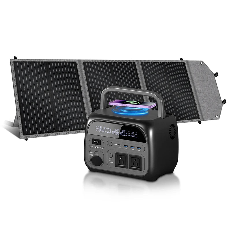 CTOLITY AP400 500W Portable Power Station 345.6Wh LiFePo4 Battery 100W 200W Solar Panel
