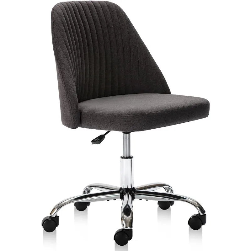 Office Desk Chair, Modern Cute Rolling Vanity Swivel Task Chairs with Wheels, Comfortable Back Seat