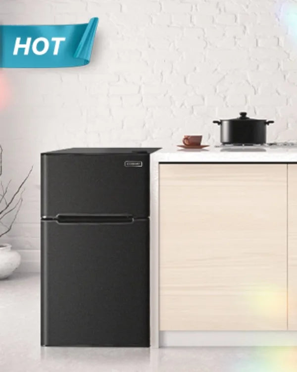 EUHOMY Mini Fridge with Freezer 2 Door Mini Fridge with freezer For Dorm/Bedroom/Office/Apartment