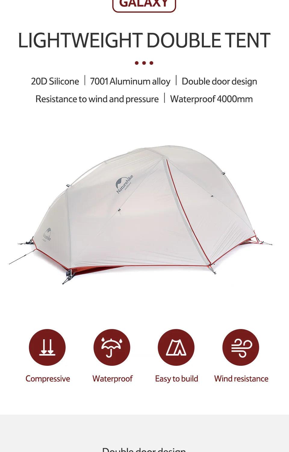 Naturehike Star-River Ultralight Waterproof Tent 2 People 4 Seasons Outdoor