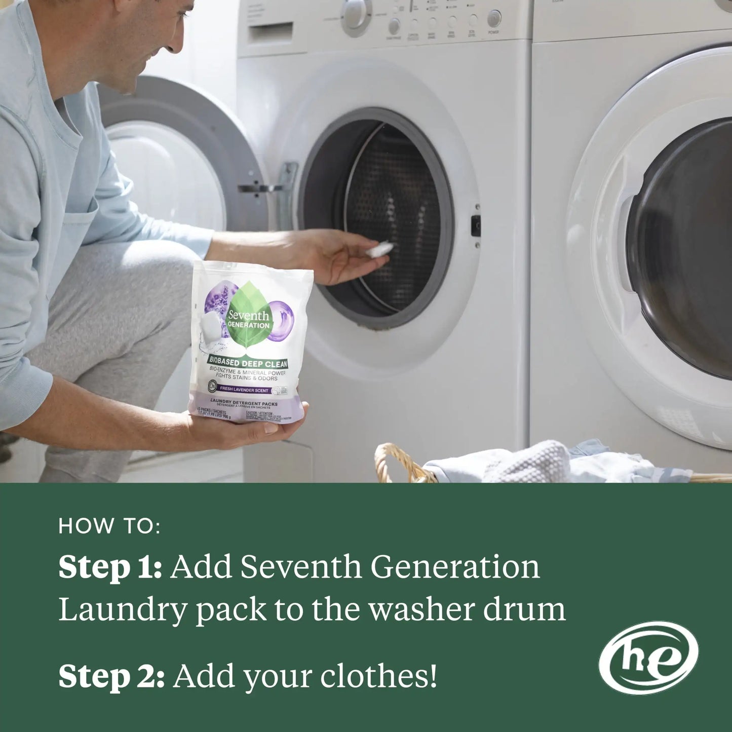 Generation Free & Clear Fresh Laundry Detergent Packs, Skin friendly cleaning product. Start washing