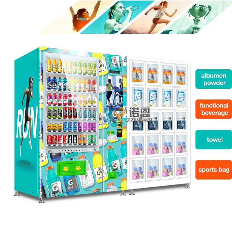 Smart Vending Machine Large Touch Screen/Cold Drink Automatic Drinks Snack Combo Vending Machine