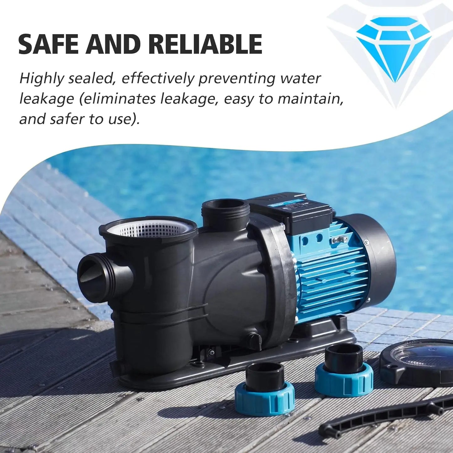 Ground Pool Pump High Flow Powerful Self Priming Pool Pump,3HP 7860  115V