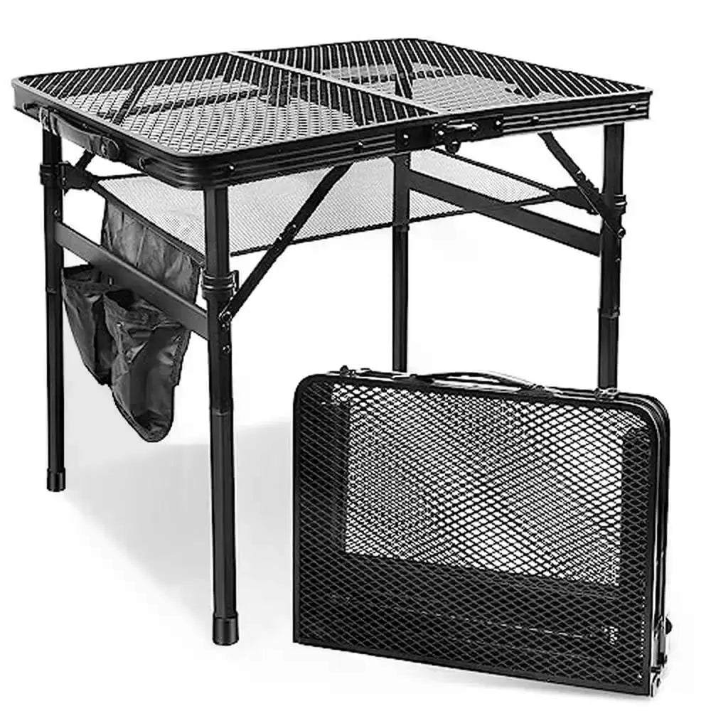 Portable Table W/Mesh Bag Lightweight Sturdy Foldable Adjustable Heights/30kg