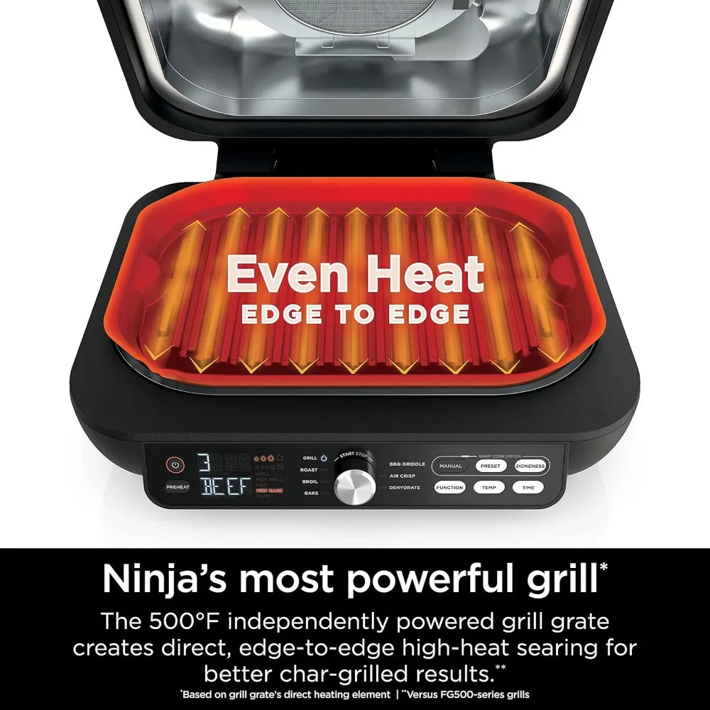 7-in-1 Indoor Grill/Griddle Combo, use Opened or Closed, Air Fry, Dehydrate & More/ NINJA