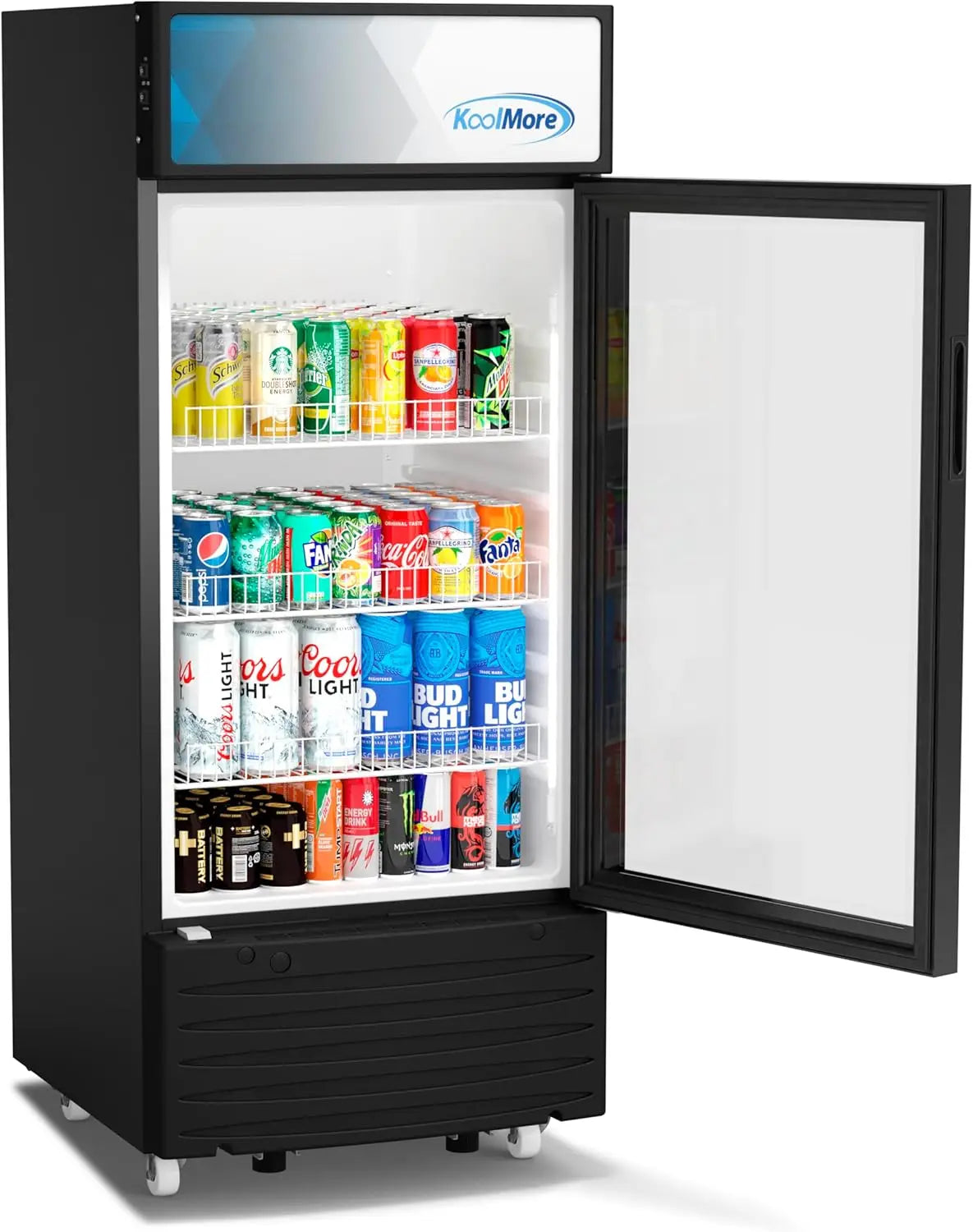 KOOLMORE Commercial One Glass Door Upright Beverage Refrigerator Cooler 22.8" x 21.4"  x 52.7"