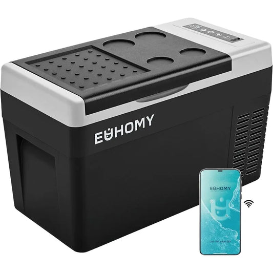EUHOMY 12 Volt Refrigerator, 26QT(25L) Compressor Electric Cooler APP Control, Car Fridge -4℉~68℉