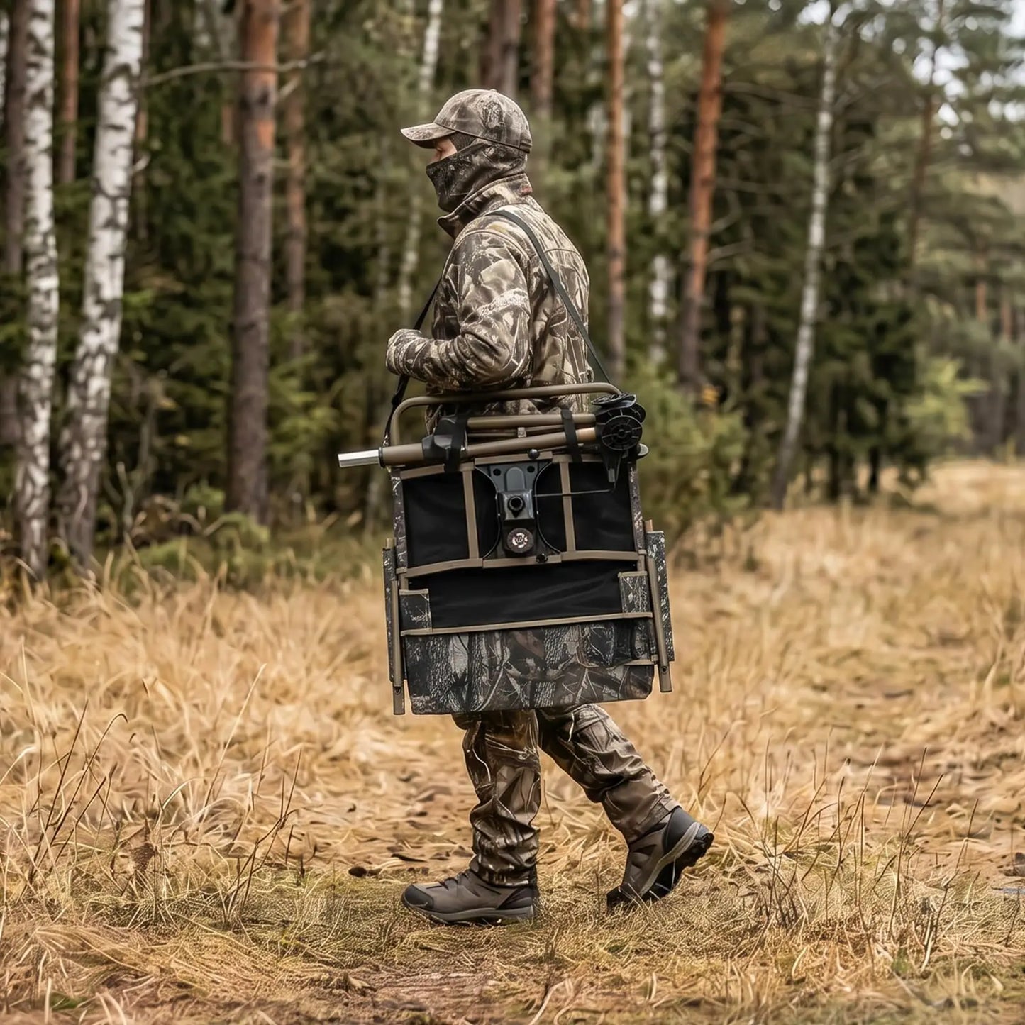 Portable Camouflage Hunting Chair, Folding Lightweight Outdoor Camping Stool/Stainless Steel Frame