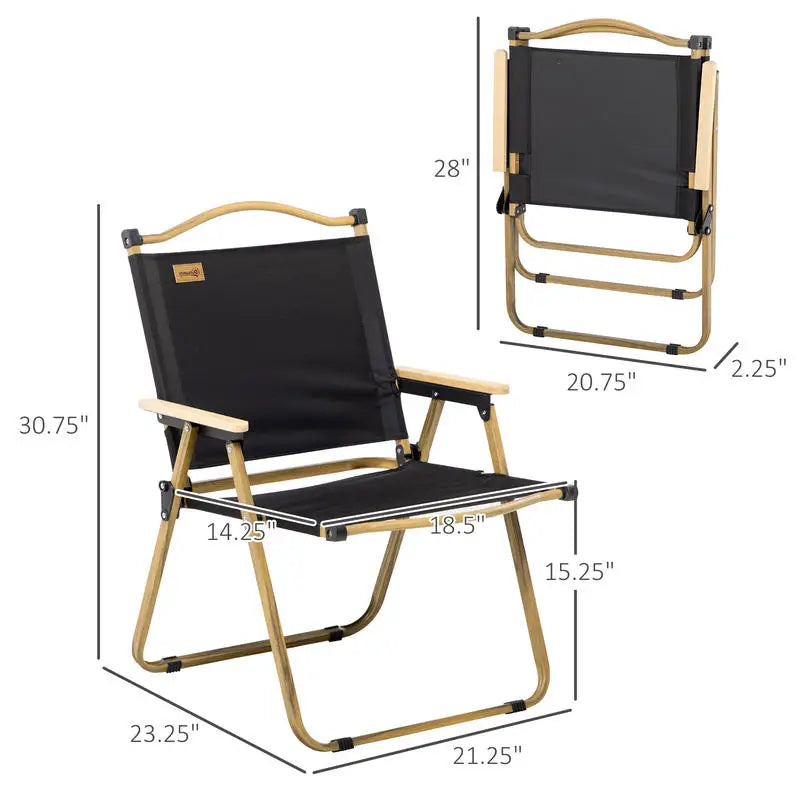 Set of 2 Camping Chair, Lightweight Folding Chair, Portable Armchairs