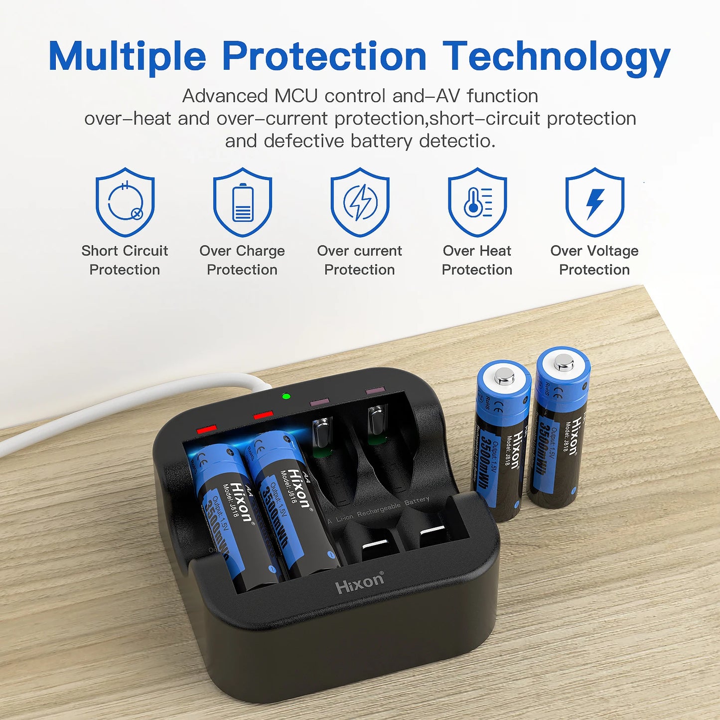 Hixon aa 1.5V Li-ion Rechargeable Battery 3500mWh 1.5V Lithium AA Rechargeable Batteries 1.5v AA