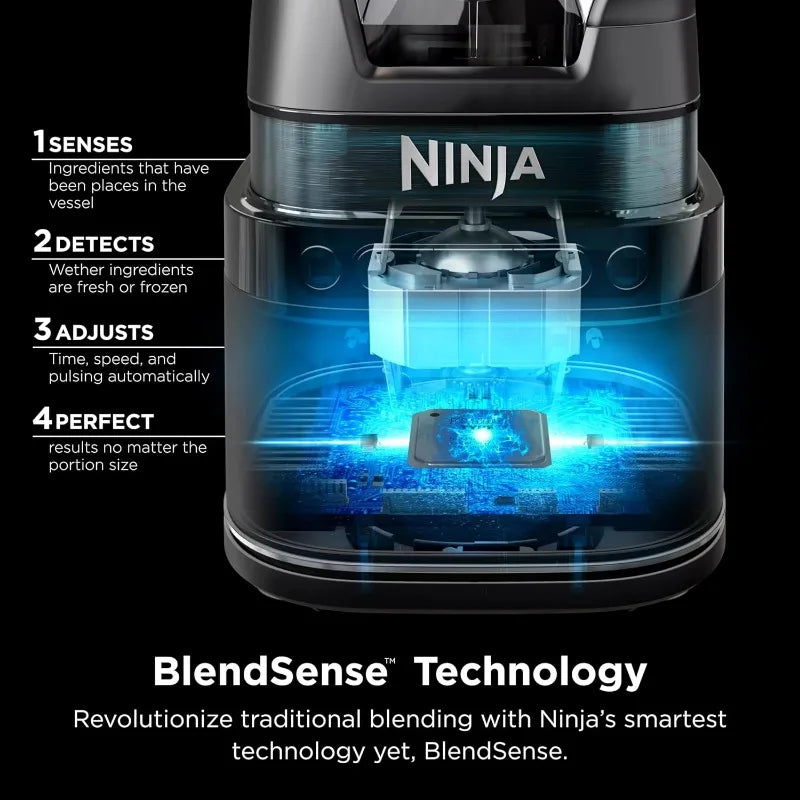 Ninja TB201 Detect Power Blender Pro, BlendSense Technology/1800 Peak Watts, 72 oz. Pitcher,Blender